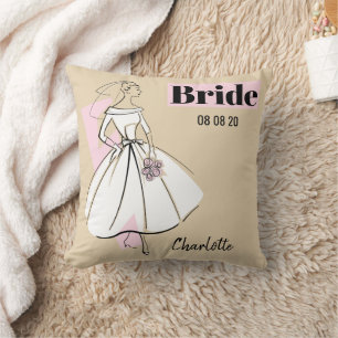 Mode Bride Neutralt Bride Date Namn Kudde