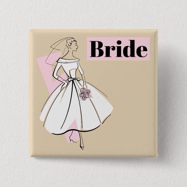 Mode Bride Neutralt Bride-knapp fyrkant Knapp (Framsida)