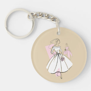 Mode Bride Neutralt Bride text back-nyckelkedja