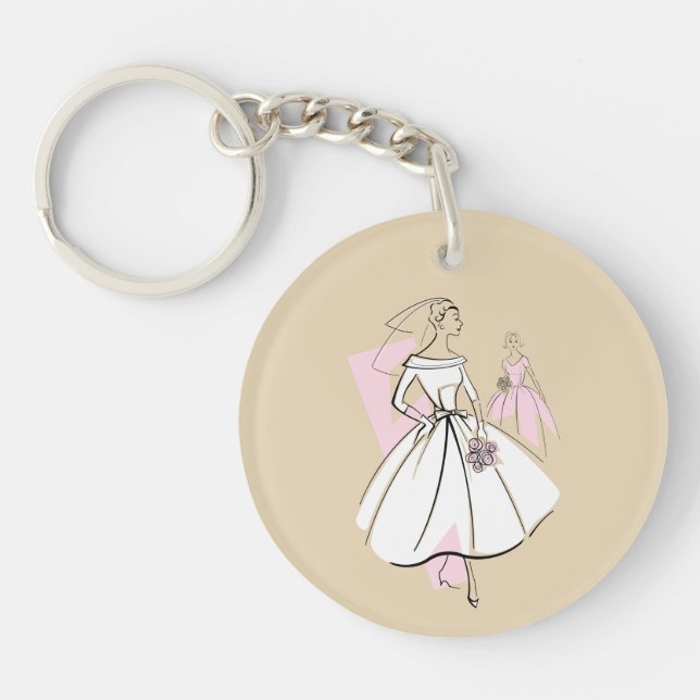 Mode Bride Neutralt Bride text back-nyckelkedja (Framsidan)