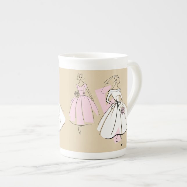 Mode Bride Neutralt Bridesmaid mugg china med ben Benporslin Mugg (Framsida höger)