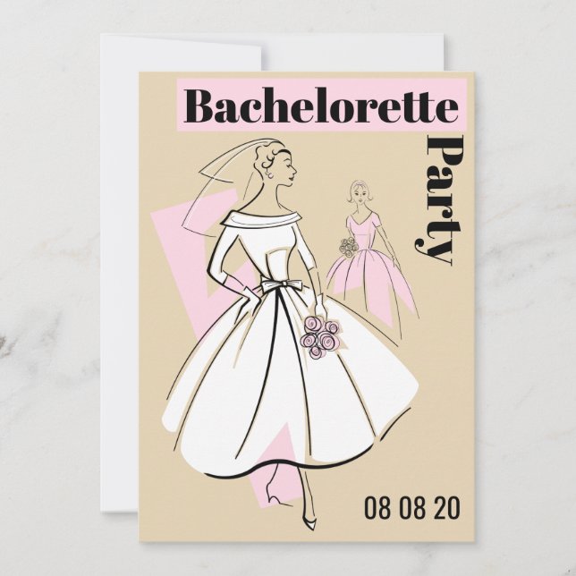 Mode Bride Neutralt Group Bachelorette Party Inbjudningar (Framsida)