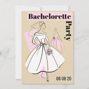 Mode Bride Neutralt Group Bachelorette Party Inbjudningar