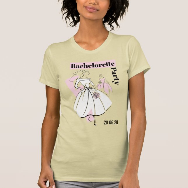 Mode Bride Neutralt Group Bachelorette Party T Shirt (Framsida)