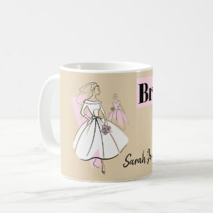 Mode Bride Neutralt Group Bridesmaid Namn mugg