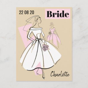 Mode Bride Neutralt Group Date Namn beige Vykort