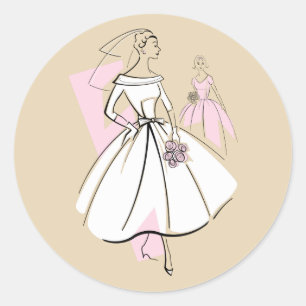 Mode Bride Neutralt Group-klistermärke runt Klistermärke