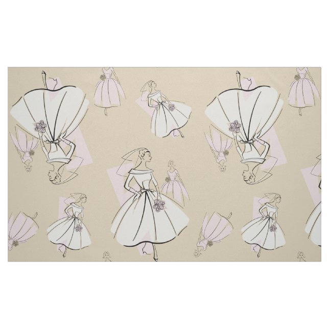 Mode Bride Neutralt Group Multi stor mönster Tyg (Fat Quarter)