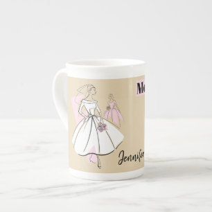 Mode Bride Neutralt Mor Bride Namn med ben china Benporslin Mugg