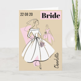 Mode Bride Neutralt Namn Date hälsning kort
