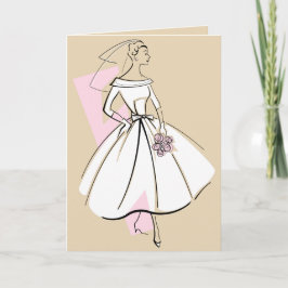 Mode Bride Neutralt Text beige hälsning-kort Kort