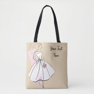 Mode Bride Neutralt Text rosa tillbaka Tygkasse