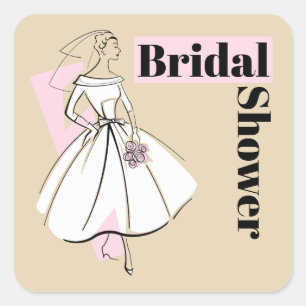 Mode Bride-Neutraltens Möhippa fyrkant Fyrkantigt Klistermärke