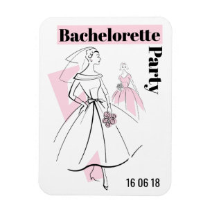 Mode Bride Rosa Bachelorette Party Flexibel Magnet