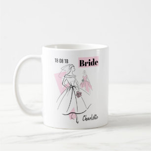 Mode Bride Rosa Bride Group Datum Namn 2 sidor Kaffemugg