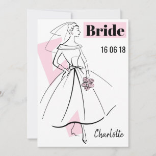 Mode Bride Rosa Bride inbjudningskort för möhippan