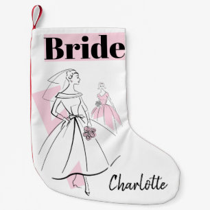 Mode Bride Rosa Bride-lagerhållning Liten Julstrumpa