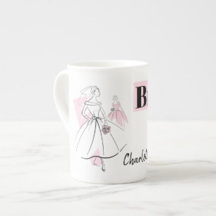 Mode Bride Rosa Bride Namn med ben china mugg Benporslin Mugg
