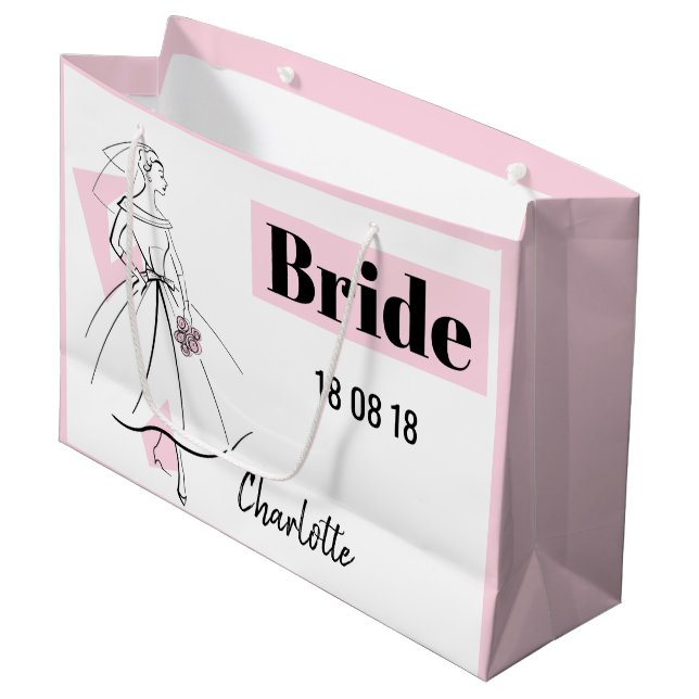 Mode Bride Rosa Bride-presentsäcken stor rosa (Framsidan Vinklad)