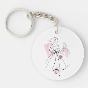 Mode Bride Rosa Bride text back-nyckelkedjan
