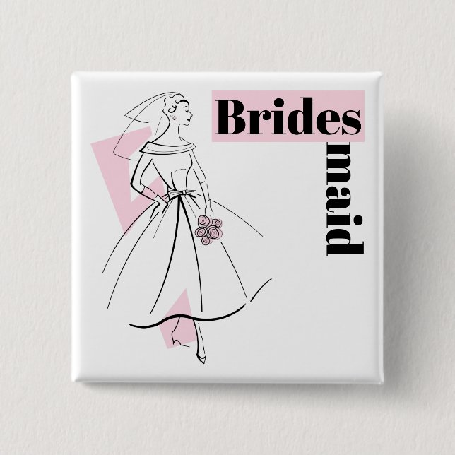 Mode Bride Rosa Bridesmaid-knappruta Knapp (Framsida)
