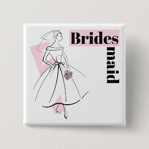 Mode Bride Rosa Bridesmaid-knappruta Knapp