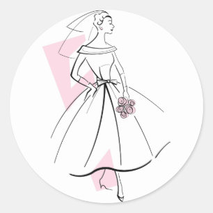 Mode Bride Rosa-dekal runt Klistermärke