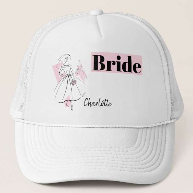 Mode Bride Rosa Group Bride hat Keps (Framsida)