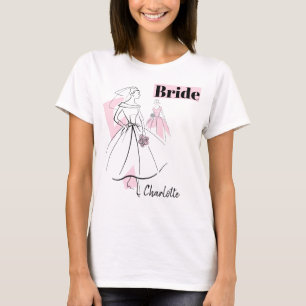 Mode Bride Rosa Group Bride Namn t-shirt