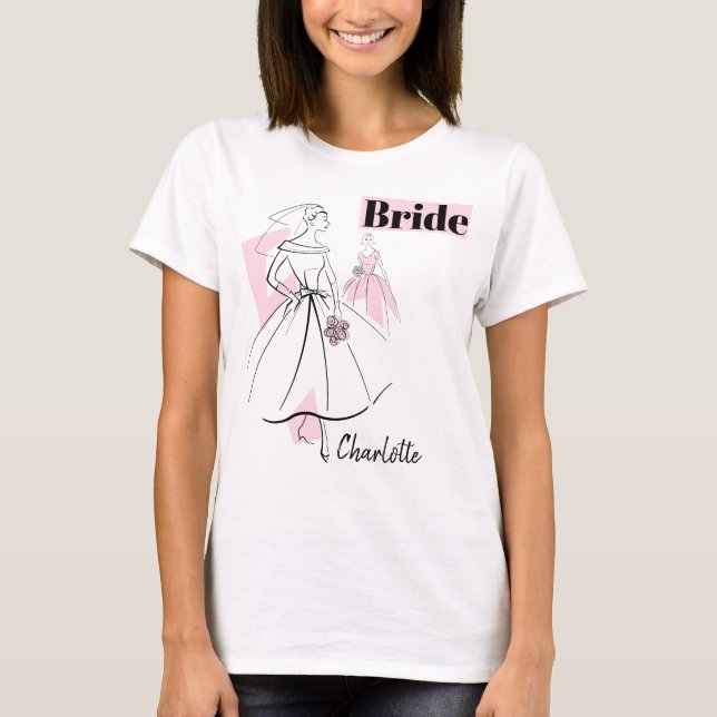 Mode Bride Rosa Group Bride Namn t-shirt (Framsida)
