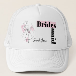 Mode Bride Rosa Group Bridesmaid hat Keps