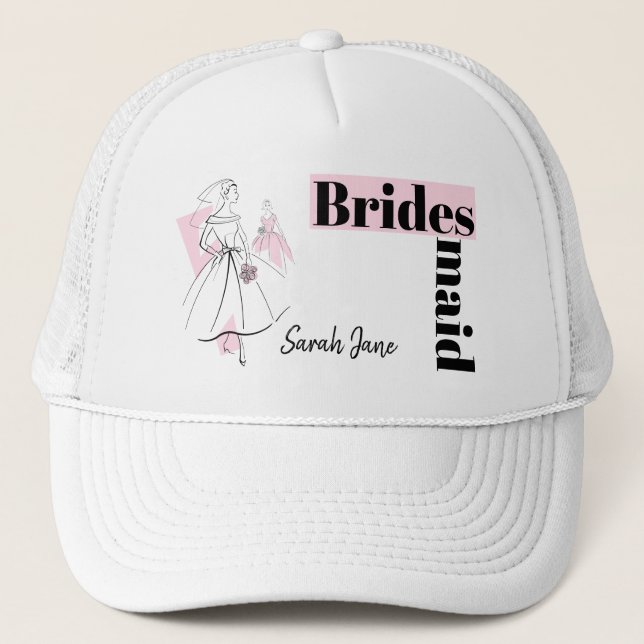 Mode Bride Rosa Group Bridesmaid hat Keps (Framsida)