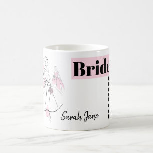 Mode Bride Rosa Group Bridesmaid Namn mugg