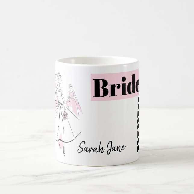 Mode Bride Rosa Group Bridesmaid Namn mugg (Center)