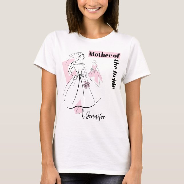 Mode Bride Rosa Group Budens mamma Namn T Shirt (Framsida)
