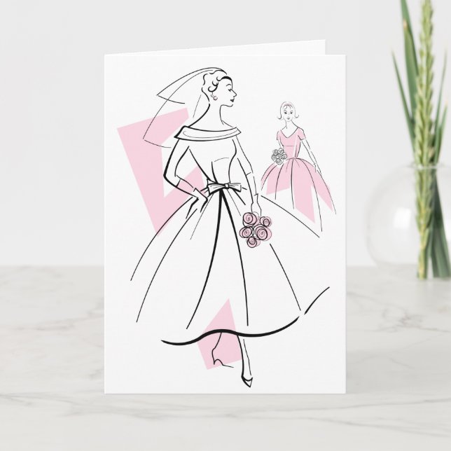 Mode Bride Rosa Group hälsning kort (Framsida)