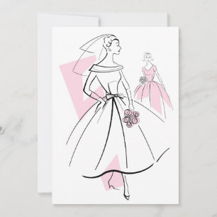 Mode Bride Rosa Group inbjudningskort för möhippan