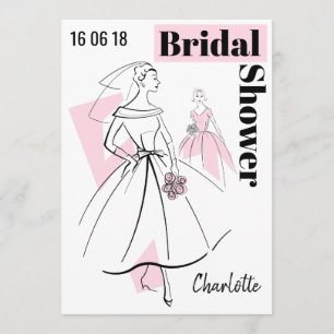 Mode Bride Rosa Group Inbjudningskort för möhippan