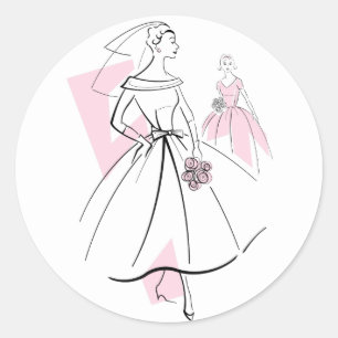 Mode Bride Rosa Group-klistermärke runt Klistermärke