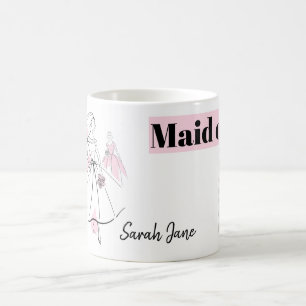 Mode Bride Rosa Group Maid of honor Namn mugg