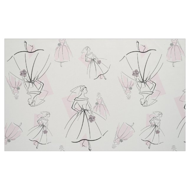 Mode Bride Rosa Group Multi stor mönster Tyg (Fat Quarter)