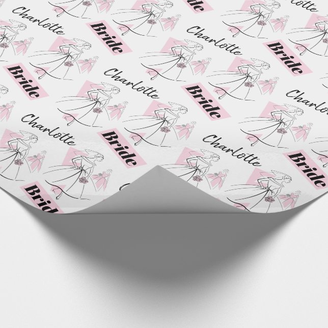 Mode Bride Rosa Group Namn Bride-emballering pappe Presentpapper (Hörn)