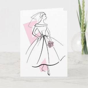 Mode Bride Rosa hälsning kort