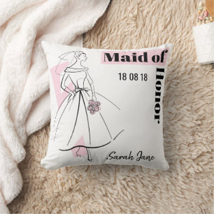 Mode Bride Rosa Maid of honor rosa tillbaka Kudde
