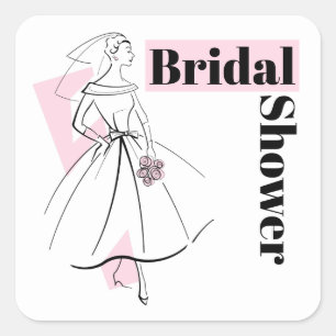 Mode Bride Rosa Möhippa square Fyrkantigt Klistermärke