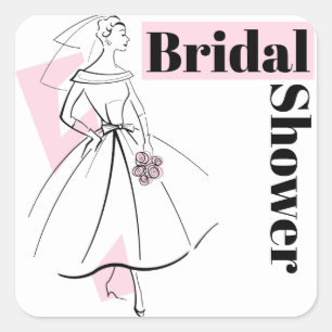 Mode Bride Rosa Möhippa square Fyrkantigt Klistermärke