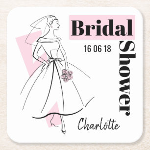 Mode Bride Rosa Möhippa underlägg Papper Kvadrat