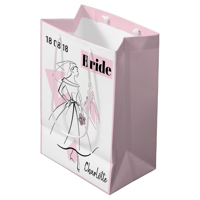 Mode Bride Rosa Namn Date-presentsäck, rosa (Framsidan Vinklad)