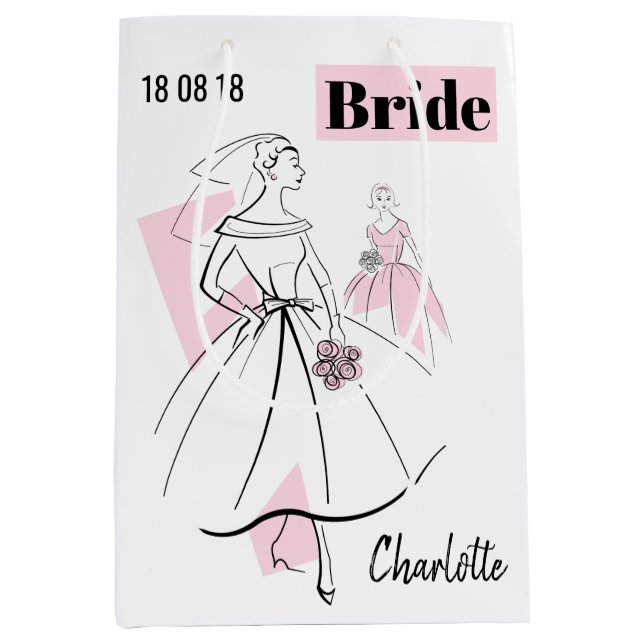 Mode Bride Rosa Namn Presentpåsmedium för  (Framsidan)