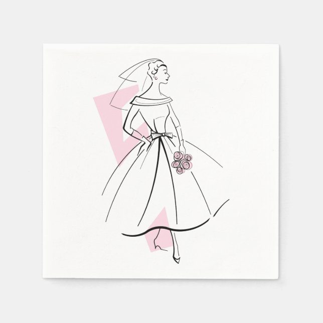 Mode Bride Rosa pappra blöjor Pappersservett (Framsidan)